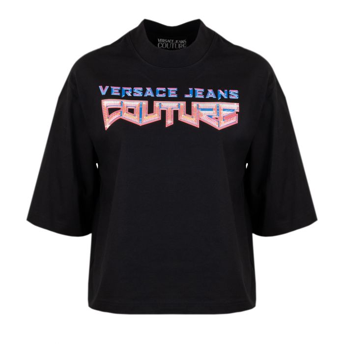 VERSACE JEANS COUTURE - NUOVA COLLEZIONE A/I 22/23 - T-shirt Donna NERO